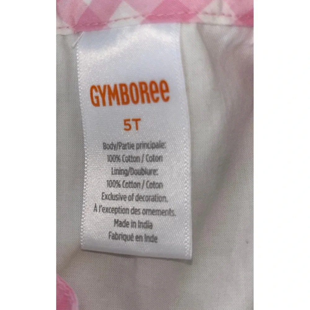 Gymboree Girls Pink Gingham Bunny‎ Face Dress Sleeveless Easter Spring 5T